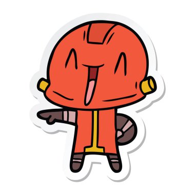 bir çizgi film robot Sticker