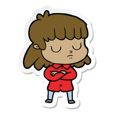 bir çizgi film kayıtsız kadının silah katlama etiket