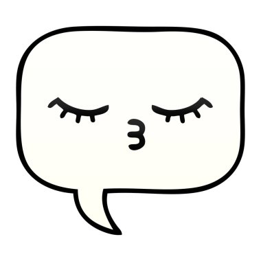 bir konuşma balonu degrade gölgeli karikatür