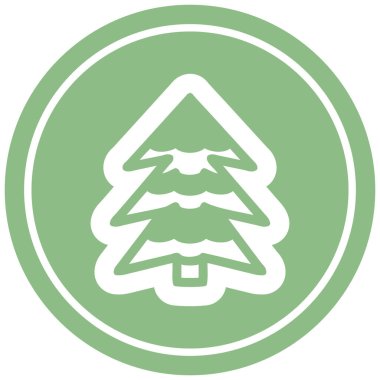 Karlı Ağaç dairesel simgesi