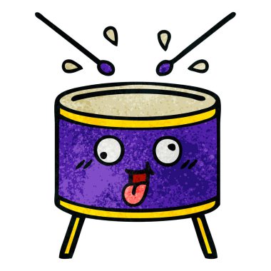 Retro grunge doku karikatür davul