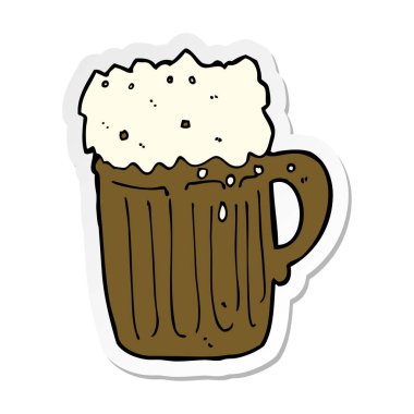 bir çizgi film kupa bira etiket