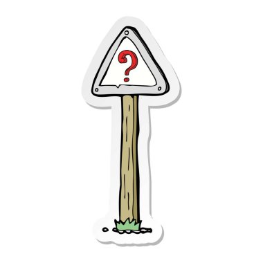 bir çizgi film soru işareti işaret etiket