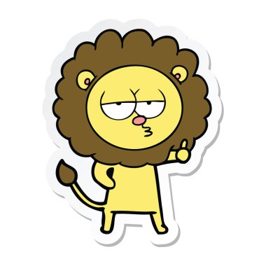 etiket karikatür sıkılmış aslan