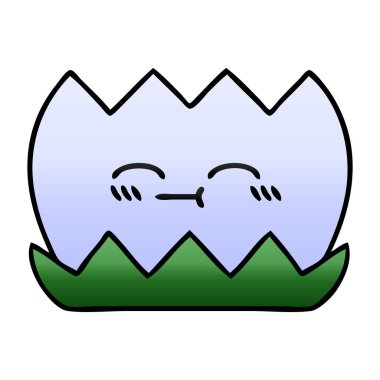 bir su lilly degrade gölgeli karikatür