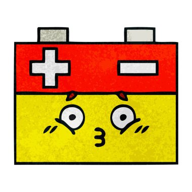 Retro grunge doku karikatür akü