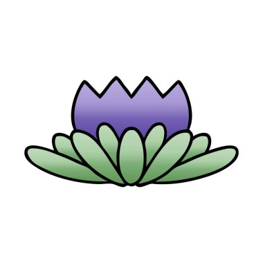 Degrade gölgeli karikatür bir çiçek