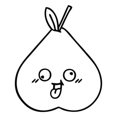 yeşil armut çizim karikatür