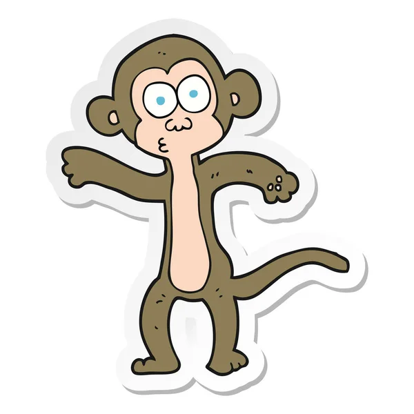 Nálepka Kreslená Opice — Stockový vektor