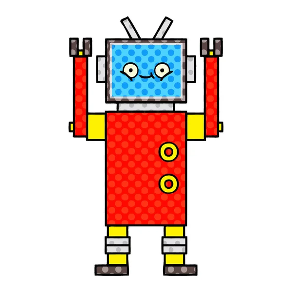 Robot cartone animato stile fumetto — Vettoriale Stock
