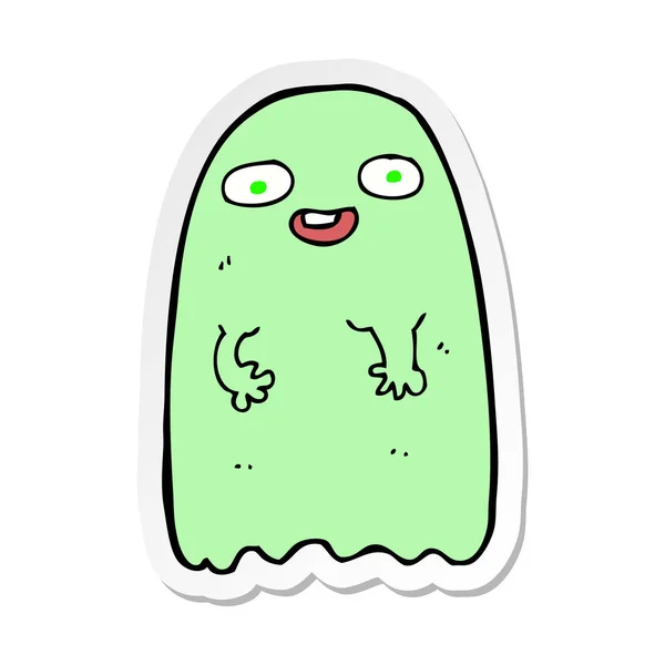 Sticker Funny Cartoon Ghost — Stock Vector