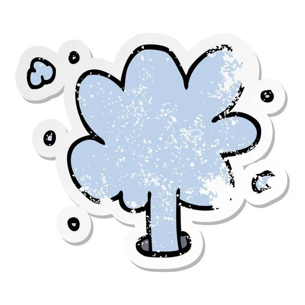 Distressed Sticker Cartoon Spouting Water — Stock Vector