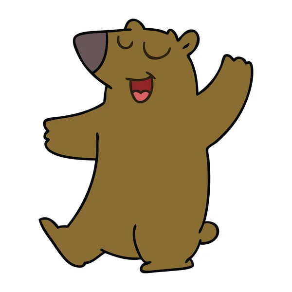 Mão Desenhado Peculiar Urso Dos Desenhos Animados — Vetor de Stock