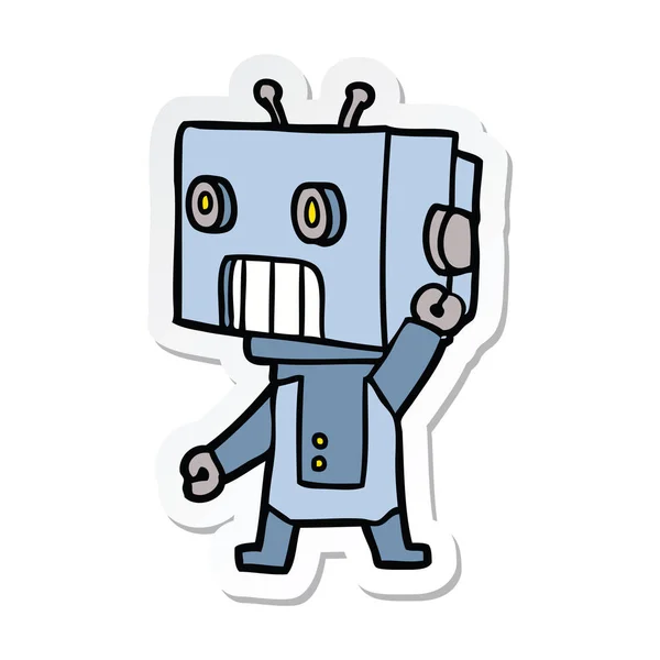 Etiqueta Robô Desenho Animado — Vetor de Stock