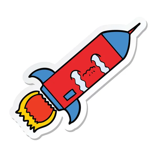 Etiqueta de um foguete de grito de desenho animado —  Vetores de Stock