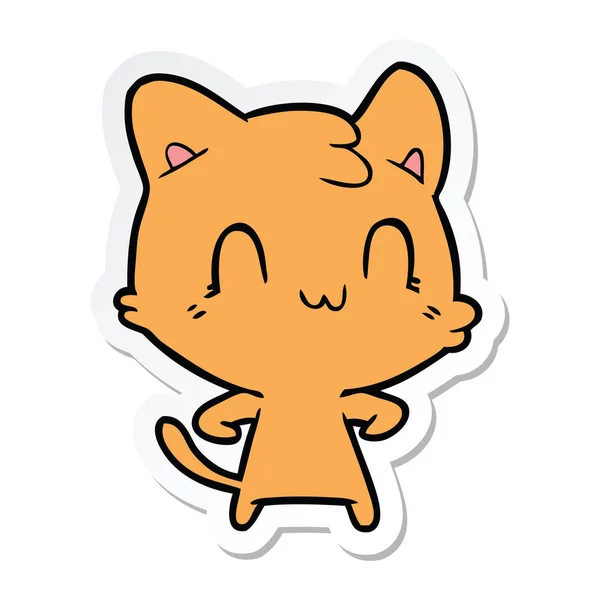 卡通快乐猫贴纸 — 图库矢量图片