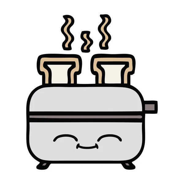 Niedliche Karikatur Eines Toasters — Stockvektor