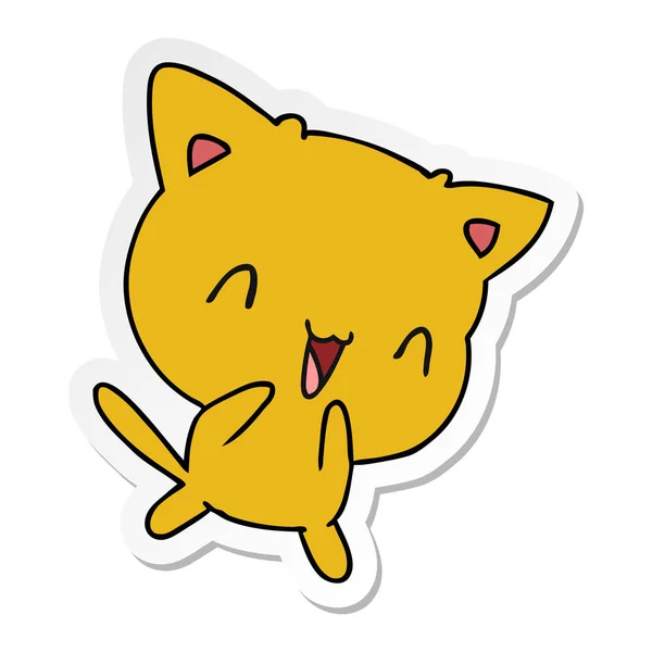 Ruky Nakreslené Nálepka Kreslené Kočky Roztomilý Kawaii — Stockový vektor