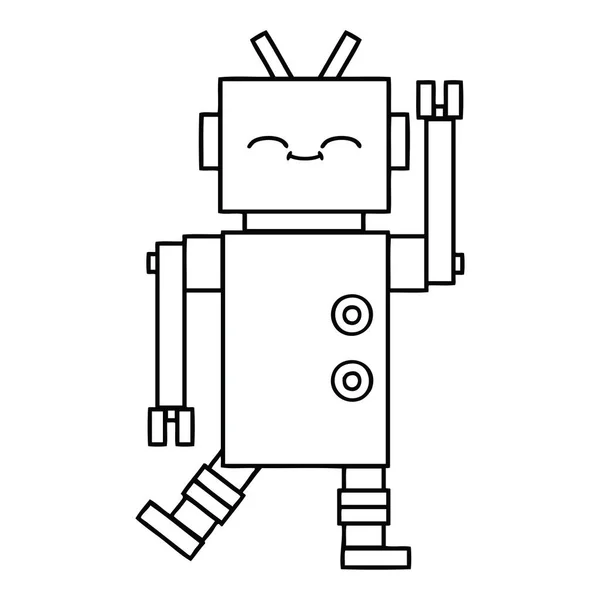 机器人的线条绘制卡通 — 图库矢量图片