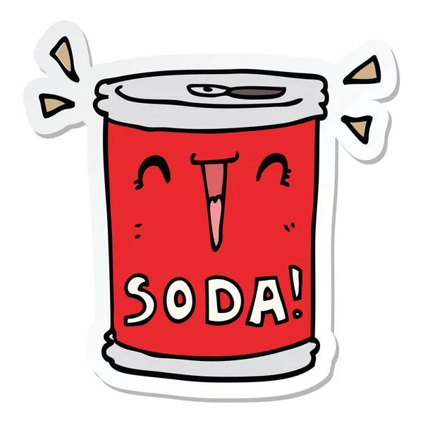 Autocollant d'une canette de soda dessin animé — Image vectorielle
