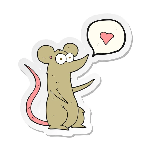 Nálepka Kreslená Myš Lásce — Stockový vektor