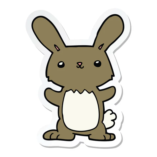 Etiqueta de um coelho bonito desenhos animados — Vetor de Stock