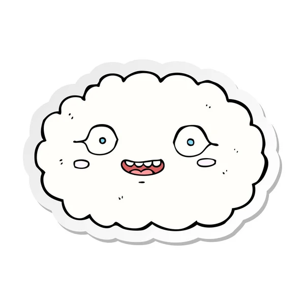 Sticker Happy Cartoon Cloud — Stock Vector