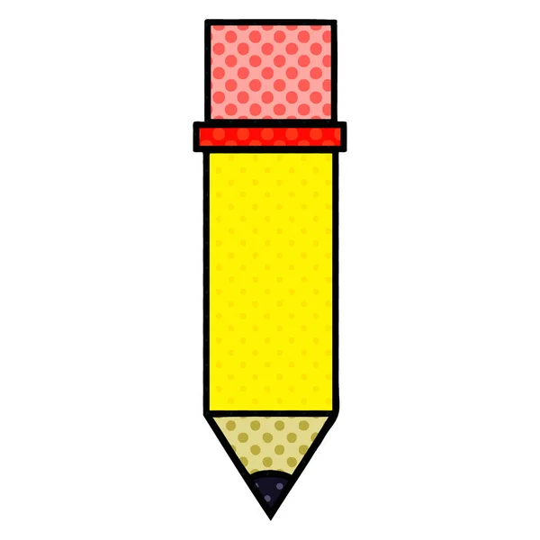 Comic Book Style Cartoon Pencil — стоковый вектор