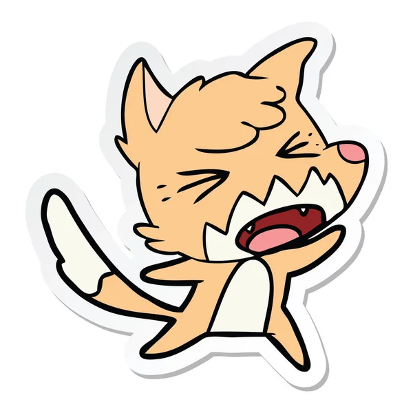 愤怒的卡通狐狸贴纸 — 图库矢量图片