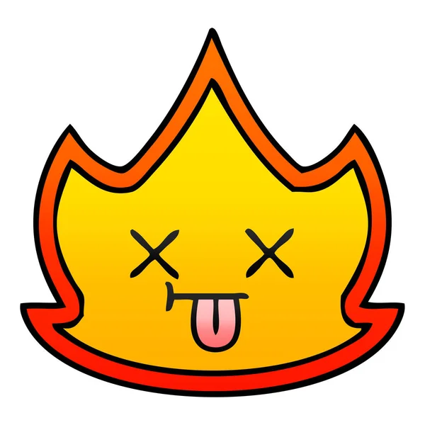 Degrade gölgeli karikatür yangın — Stok Vektör