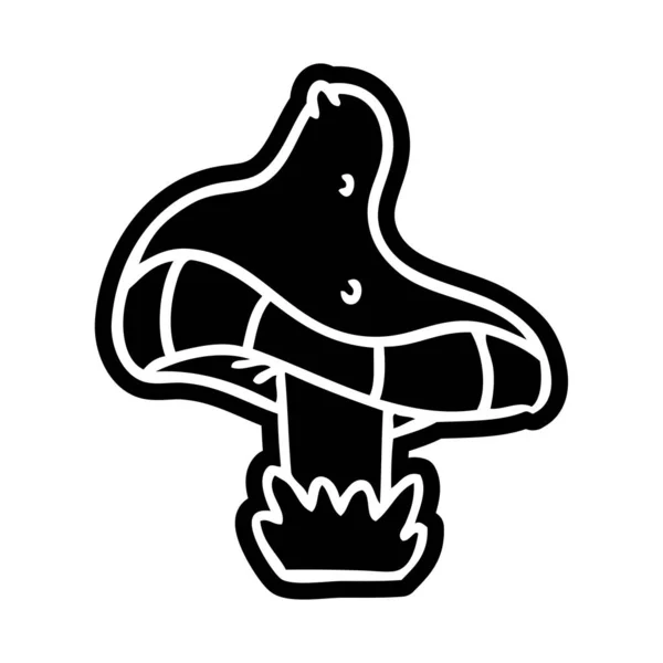 Cartoon Icon Single Mushroom — Stock Vector
