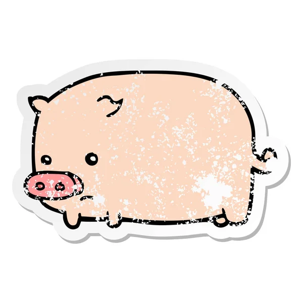 Aufkleber Eines Niedlichen Cartoon Schweins — Stockvektor