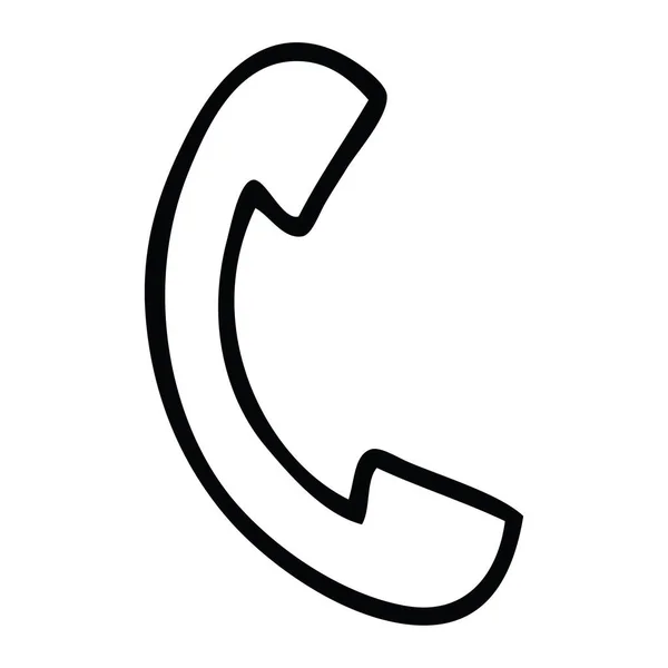 Γραμμικό Σχέδιο Καρτούν Του Ακουστικό Τηλεφώνου — Διανυσματικό Αρχείο