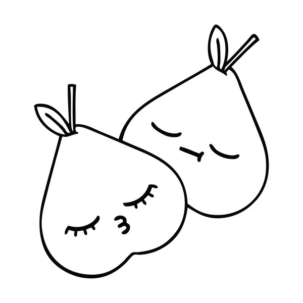 梨的线画卡通 — 图库矢量图片