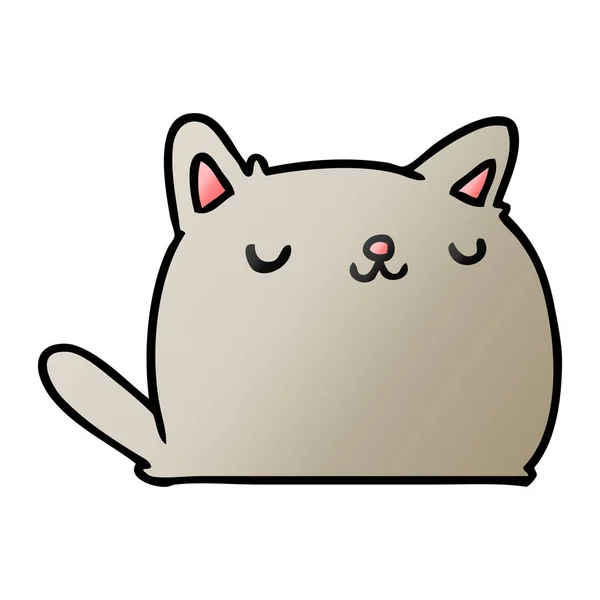 Desenho animado gradiente de gato kawaii bonito — Vetor de Stock