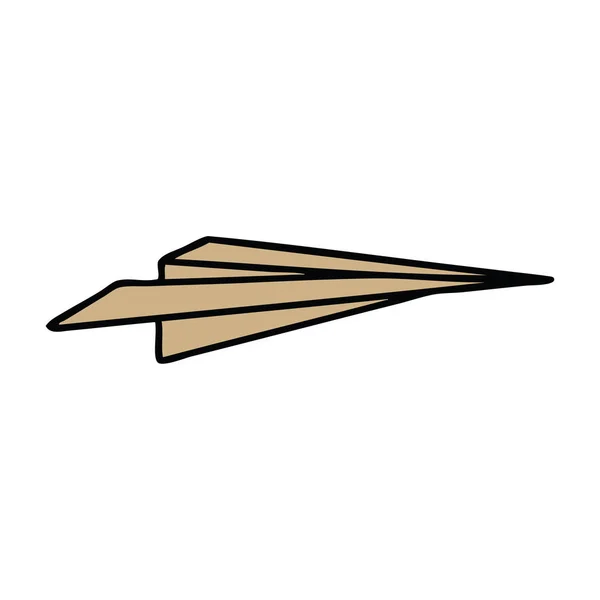Милый Мультфильм Бумажном Самолёте — стоковый вектор