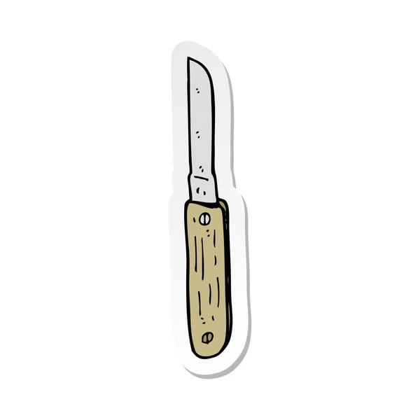 Sticker Cartoon Folding Knife — Stock Vector