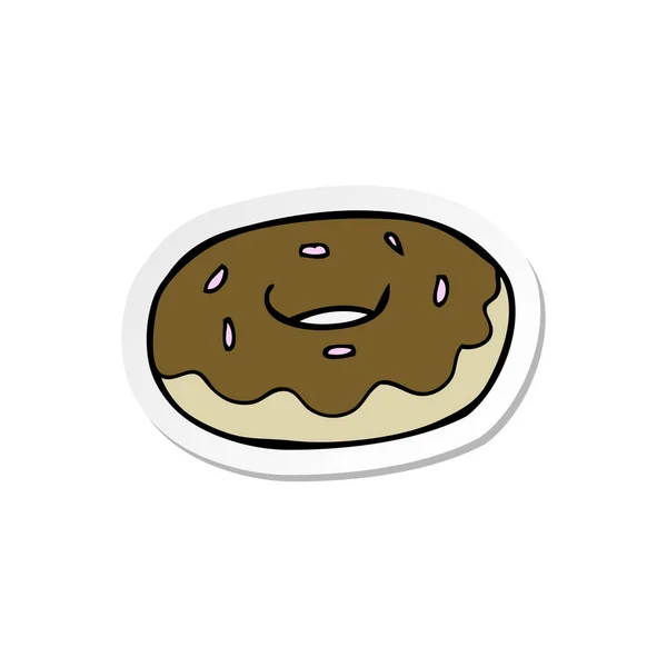 Etiqueta Donut Desenho Animado — Vetor de Stock