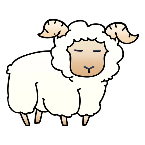 Gradiente peculiar sombreado carneiro dos desenhos animados — Vetor de Stock