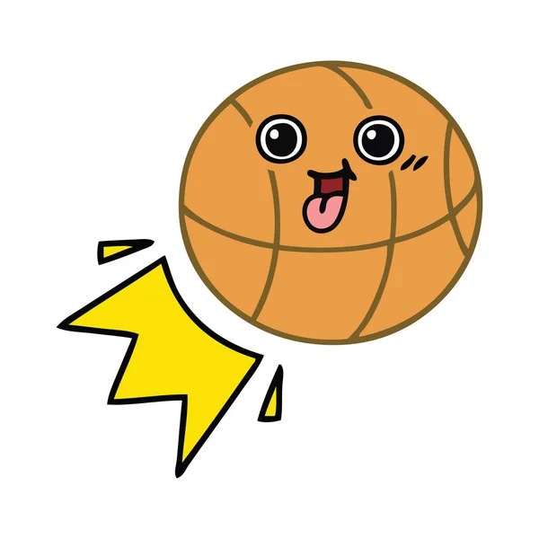バスケット ボールのかわいい漫画 — ストックベクタ