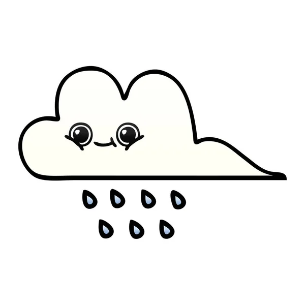 Dégradé Ombre Dessin Animé Nuage Pluie — Image vectorielle