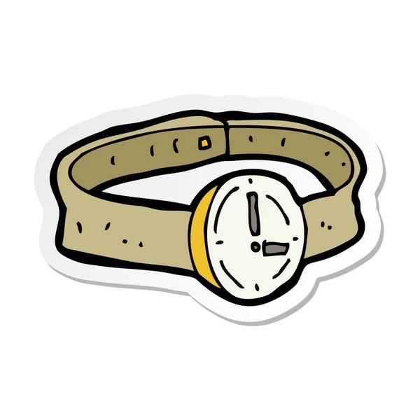 Klistermärke av en tecknad armbandsur — Stock vektor
