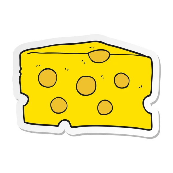 Pegatina de un queso de dibujos animados — Vector de stock