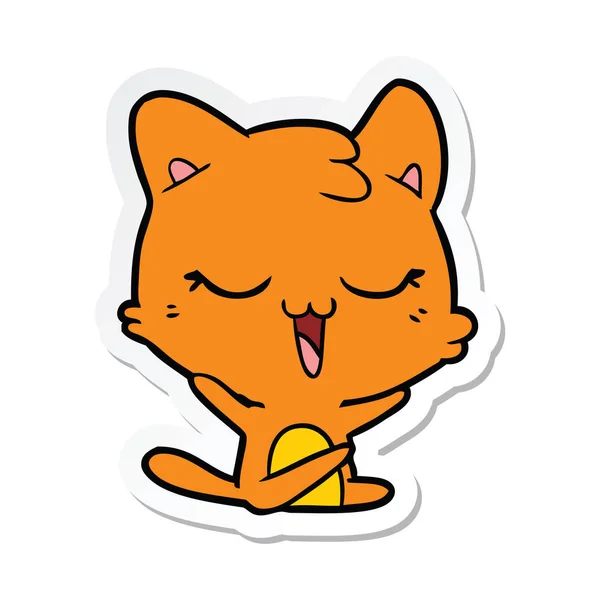 Sticker Van Een Cartoon Kat — Stockvector