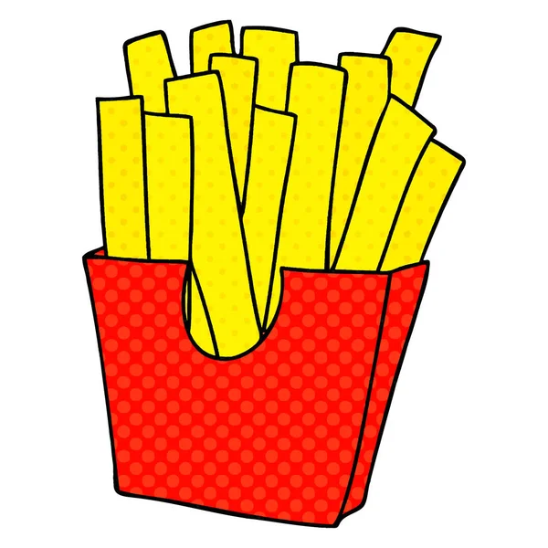 Comic Stil Skurrile Cartoon Pommes Frites — Stockvektor