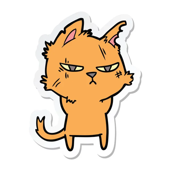 Böllér-ból egy kemény cartoon macska — Stock Vector