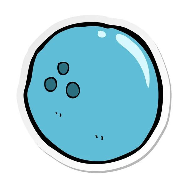 Sticker Van Een Bowlingbal Cartoon — Stockvector