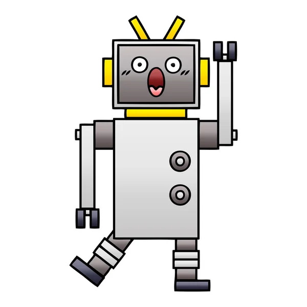 Gradiente sombreado robot de dibujos animados — Vector de stock