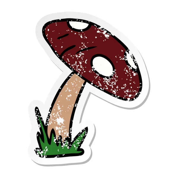 Autocollant affligé dessin animé gribouille d'un tabouret de crapaud — Image vectorielle
