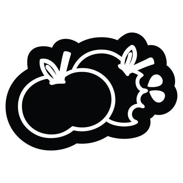 Symbol Für Angebissene Äpfel — Stockvektor